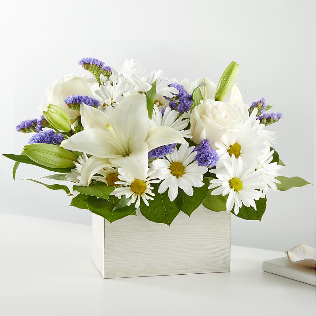 Beyond Blue Box Bouquet – Flowers By Design, Midland TX
