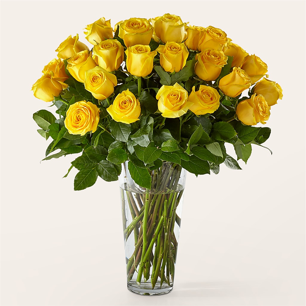 Long Stem Yellow Rose Bouquet – Flowers By Design, Midland TX