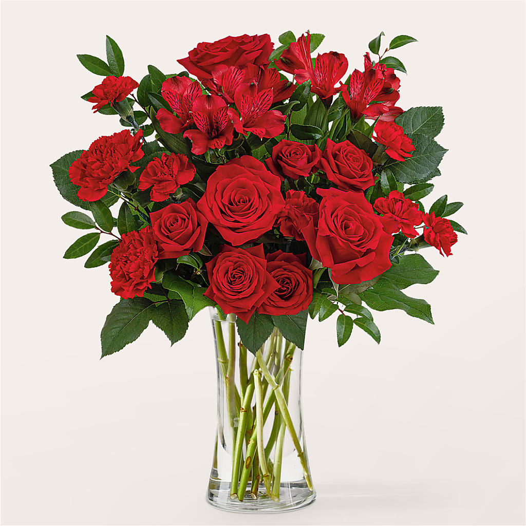 Brilliant Ruby Bouquet – Flowers By Design, Midland TX