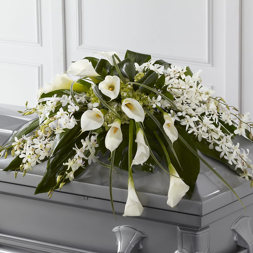 Angel Wings Casket Spray – Flowers By Design, Midland TX