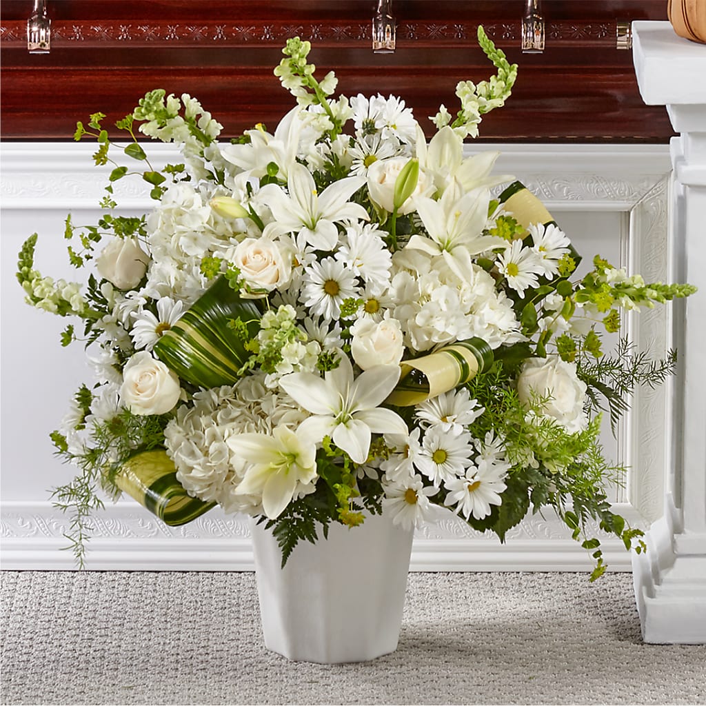 Thoughts of Tranquility Floor Basket – Flowers By Design, Midland TX
