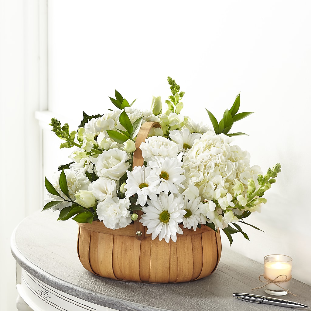Pure Ivory Basket – Flowers By Design, Midland TX