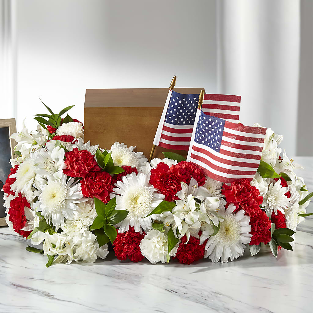 Spirit of Patriotism Cremation Adornment – Flowers By Design, Midland TX