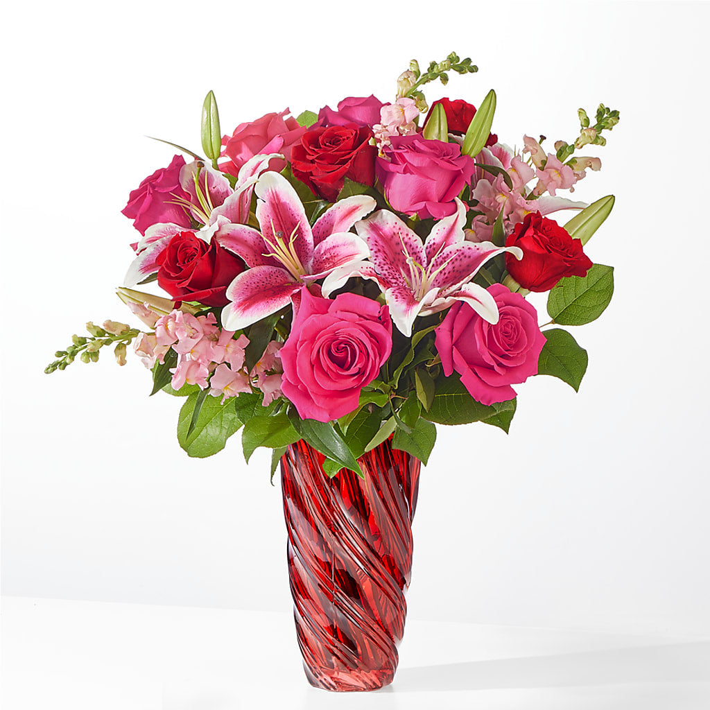 Always You Bouquet with Luxe Swirl Vase – Flowers By Design, Midland TX