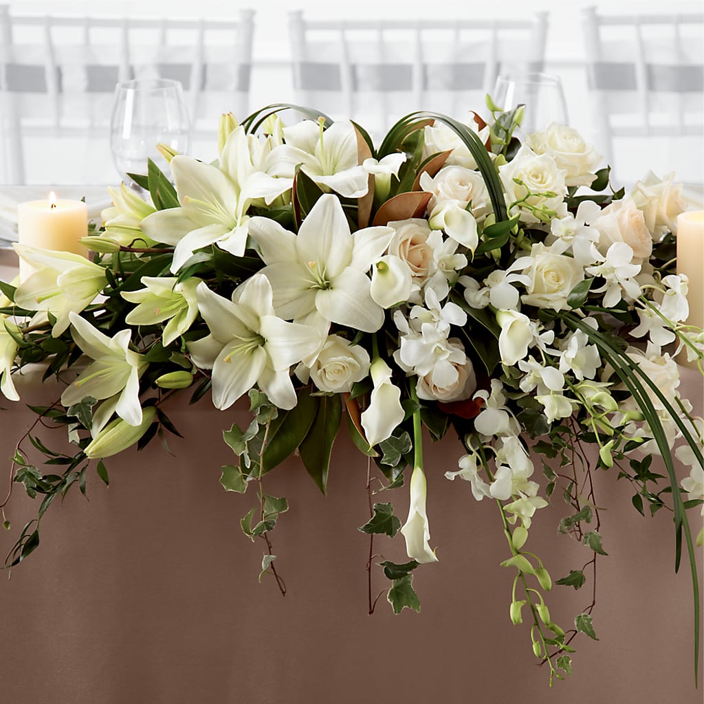 White Linen Arrangement – Flowers By Design, Midland TX