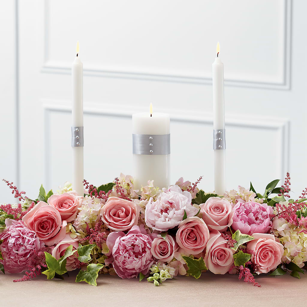 Worldwide Romance Unity Candle Arrangement – Flowers By Design, Midland TX