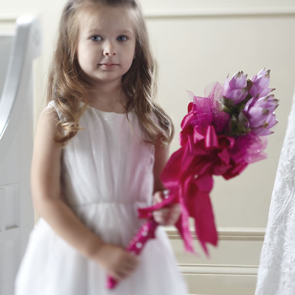 Sparkle Pink Flower Girl Bouquet – Flowers By Design, Midland TX