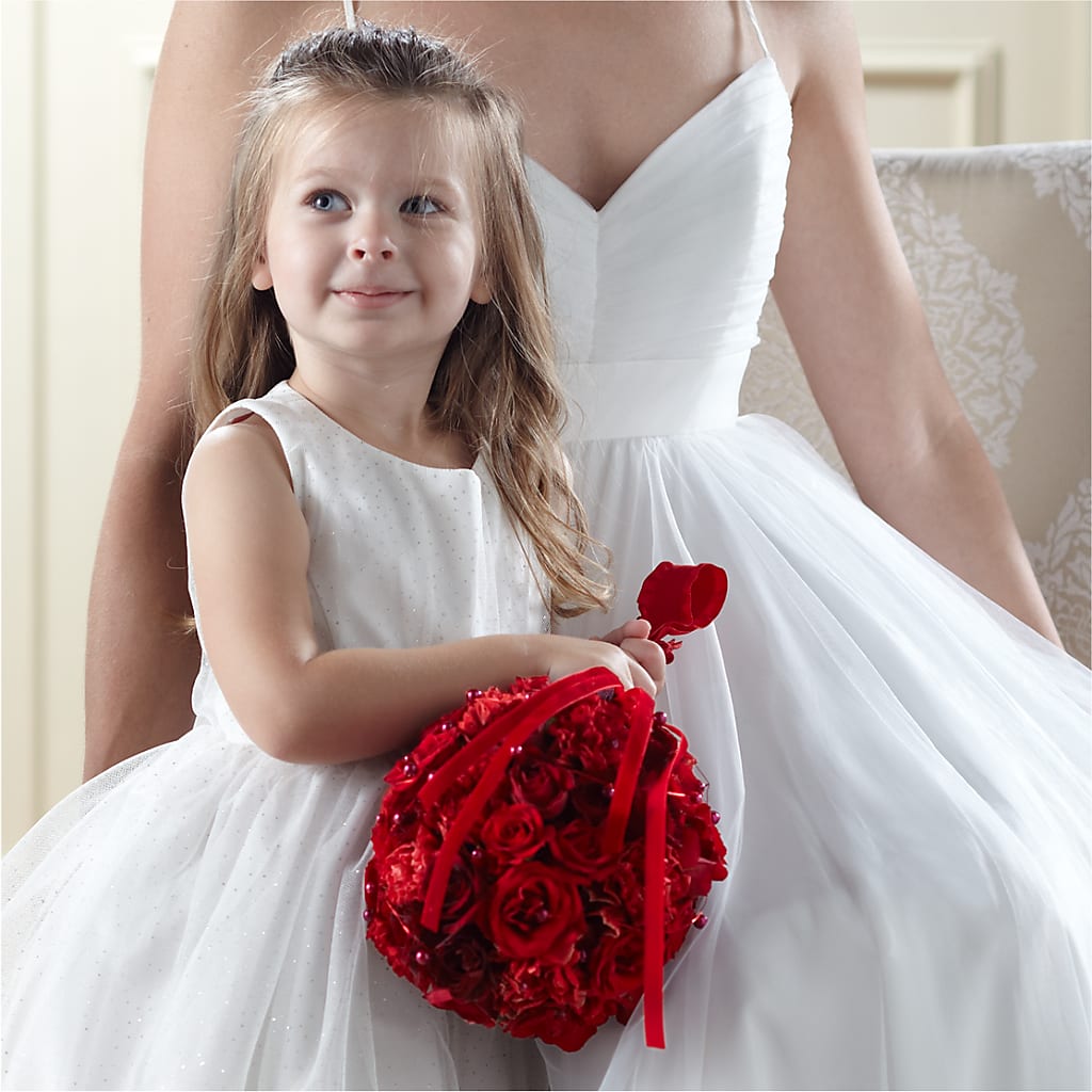 Pure at Heart Flower Girl Arrangement – Flowers By Design, Midland TX