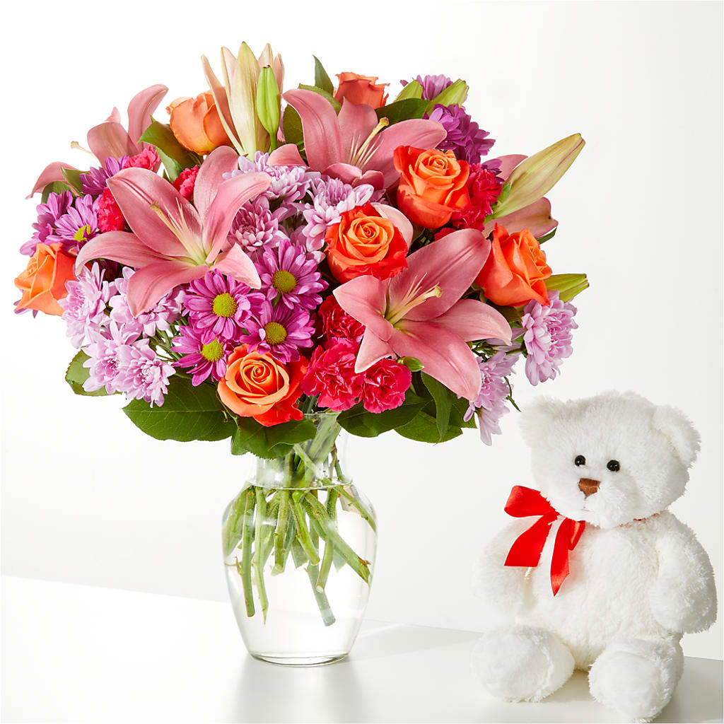 One and Only Bouquet and Bear Bundle –  Flowers By Design, Midland TX