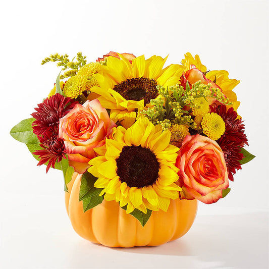 Golden Gourd Pumpkin Bouquet –  Flowers By Design, Midland TX