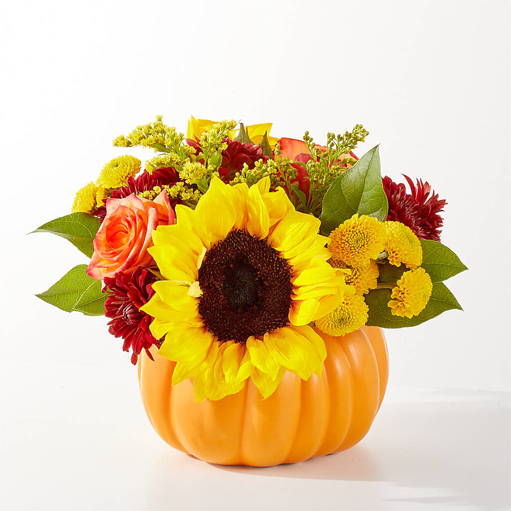 Golden Gourd Pumpkin Bouquet –  Flowers By Design, Midland TX