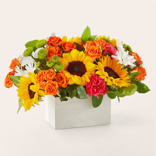 Sun-drenched Blooms Box Bouquet –  Flowers By Design, Midland TX