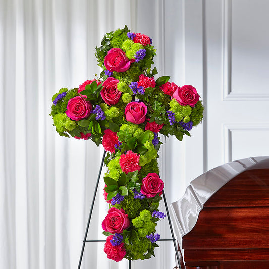 Tribute Rose Floral Cross –  Flowers By Design, Midland TX