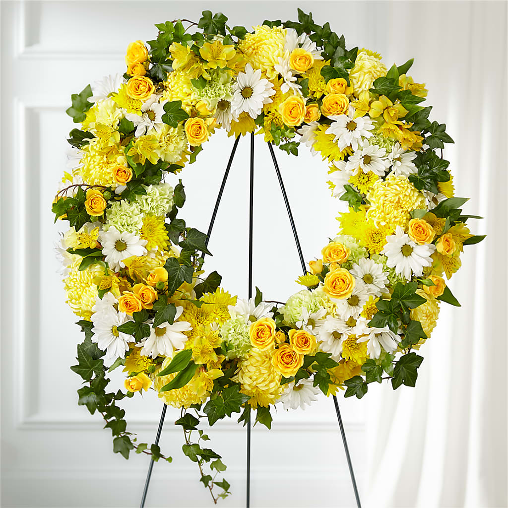 Golden Remembrance Wreath –  Flowers By Design, Midland TX