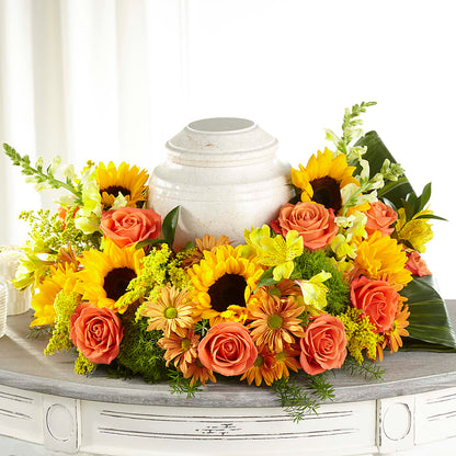 Faithful Sunflower Cremation Adornment –  Flowers By Design, Midland TX
