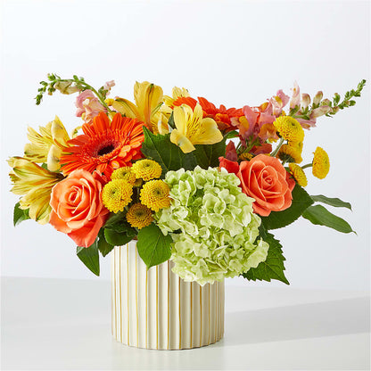 Autumn Sunshine Bouquet with Ivory Vase –  Flowers By Design, Midland TX