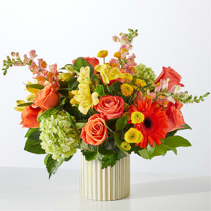 Autumn Sunshine Bouquet with Ivory Vase –  Flowers By Design, Midland TX