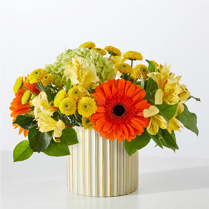 Autumn Sunshine Bouquet with Ivory Vase –  Flowers By Design, Midland TX