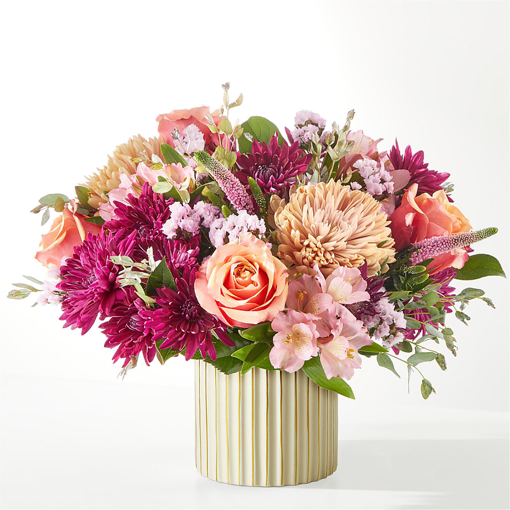 Berry Cobbler Bouquet with Ivory Vase –  Flowers By Design, Midland TX