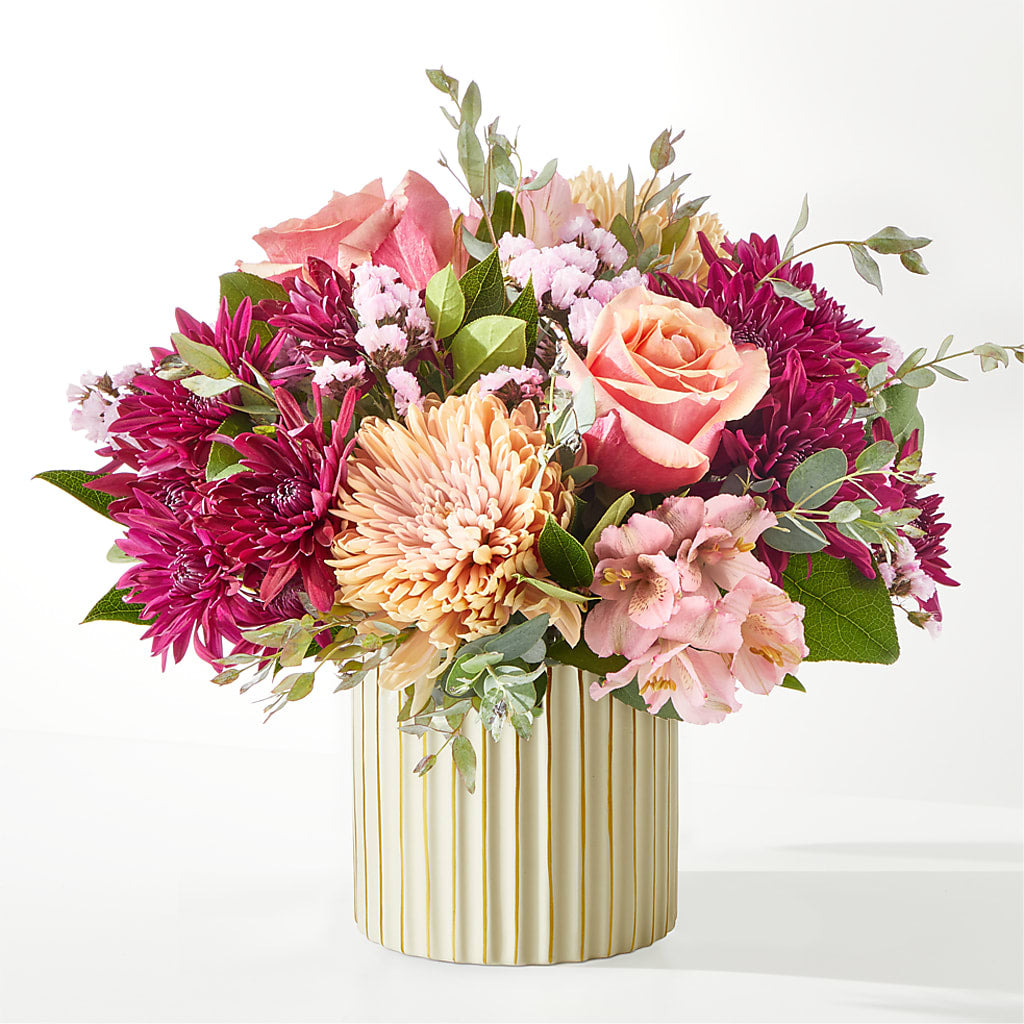 Berry Cobbler Bouquet with Ivory Vase –  Flowers By Design, Midland TX
