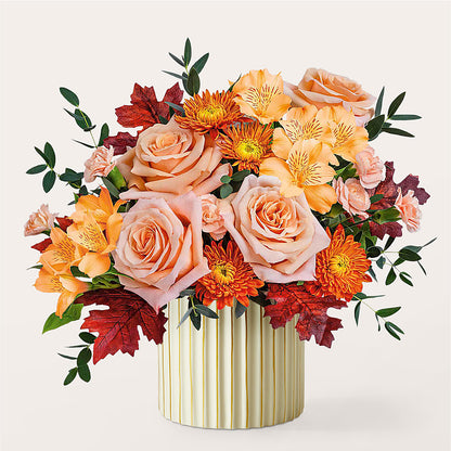 Spiced Latte Bouquet with Ivory Vase –  Flowers By Design, Midland TX