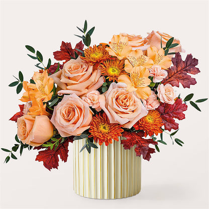 Spiced Latte Bouquet with Ivory Vase –  Flowers By Design, Midland TX