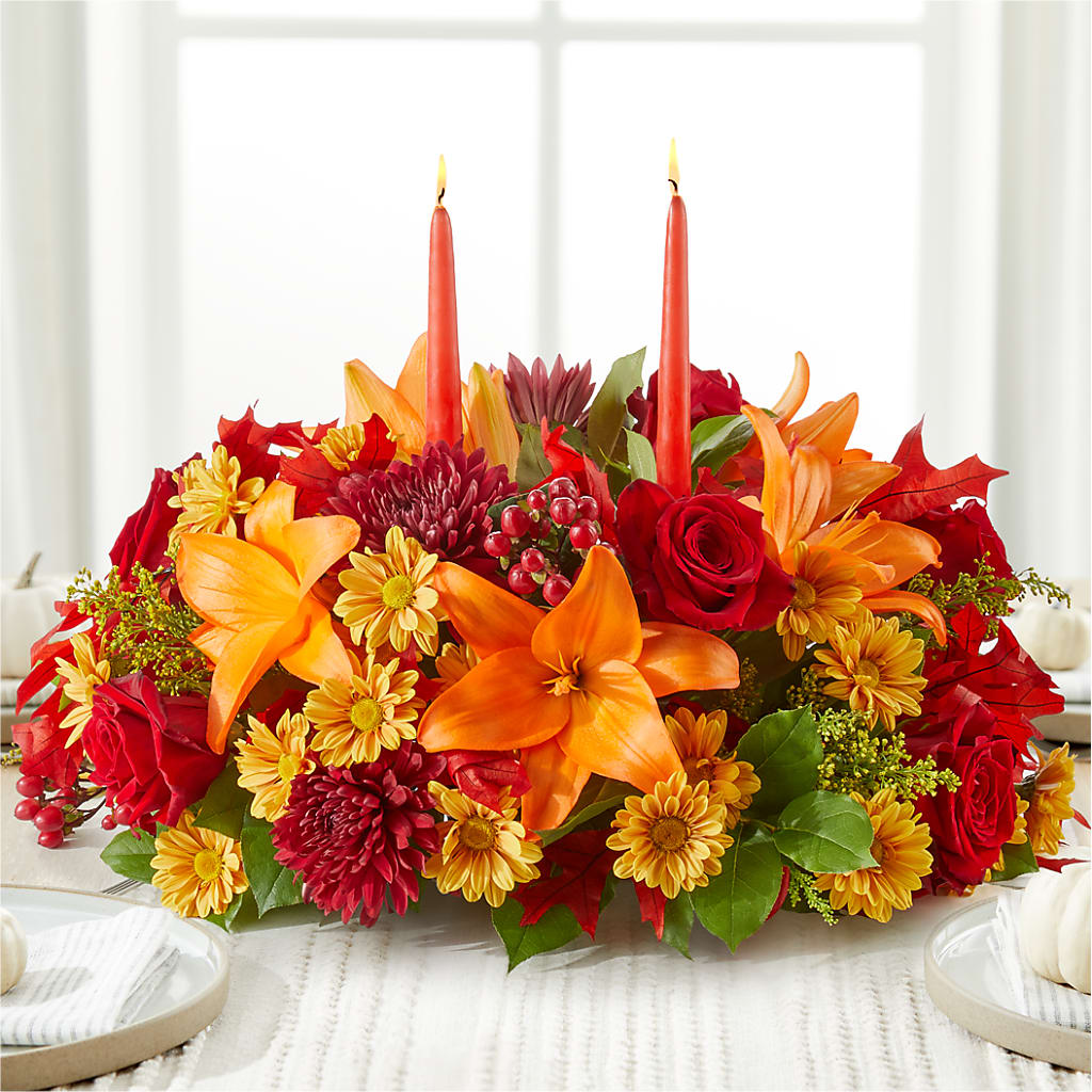 Autumn's Embrace Centerpiece –  Flowers By Design, Midland TX
