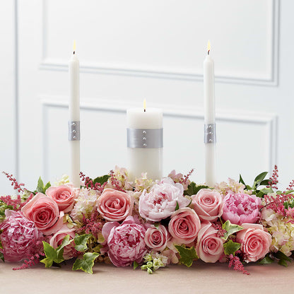 Worldwide Romance Unity Candle Arrangement –  Flowers By Design, Midland TX