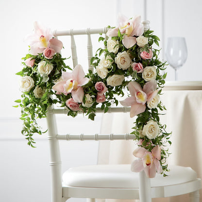Orchid Rose Chair Décor –  Flowers By Design, Midland TX